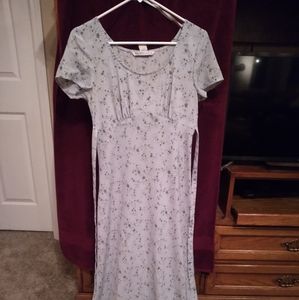 Johnathan Martin Light Blue Floral Print Maxi Dres